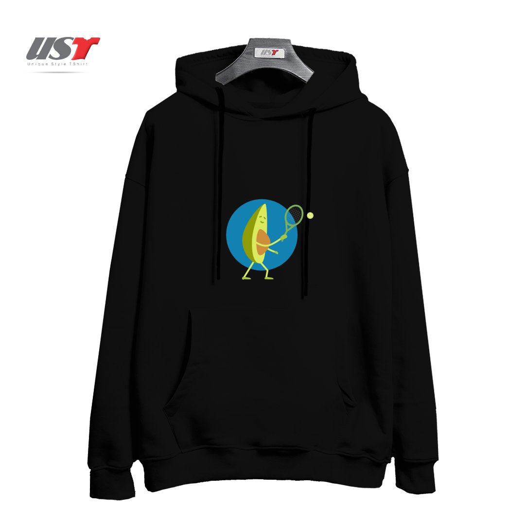 طرح TENNIS AVOCADO هودی اورسایزرنگ مشکی