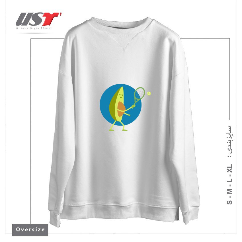 سوییشرت اورسایز طرح TENNIS AVOCADO