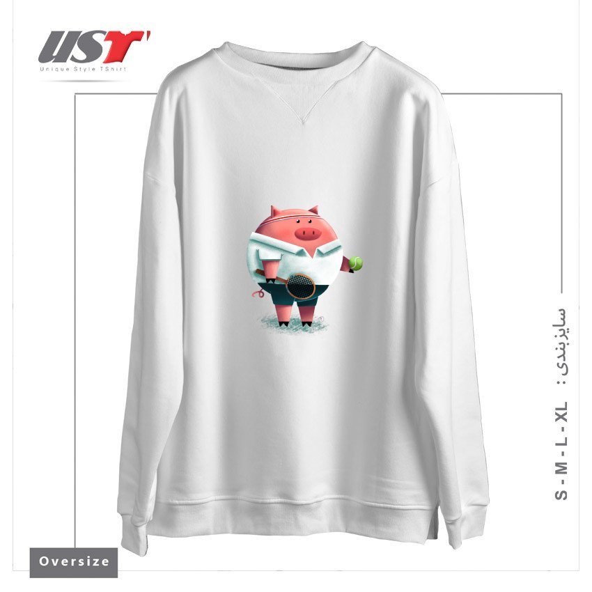سوییشرت اورسایز طرح TENNIS PIG