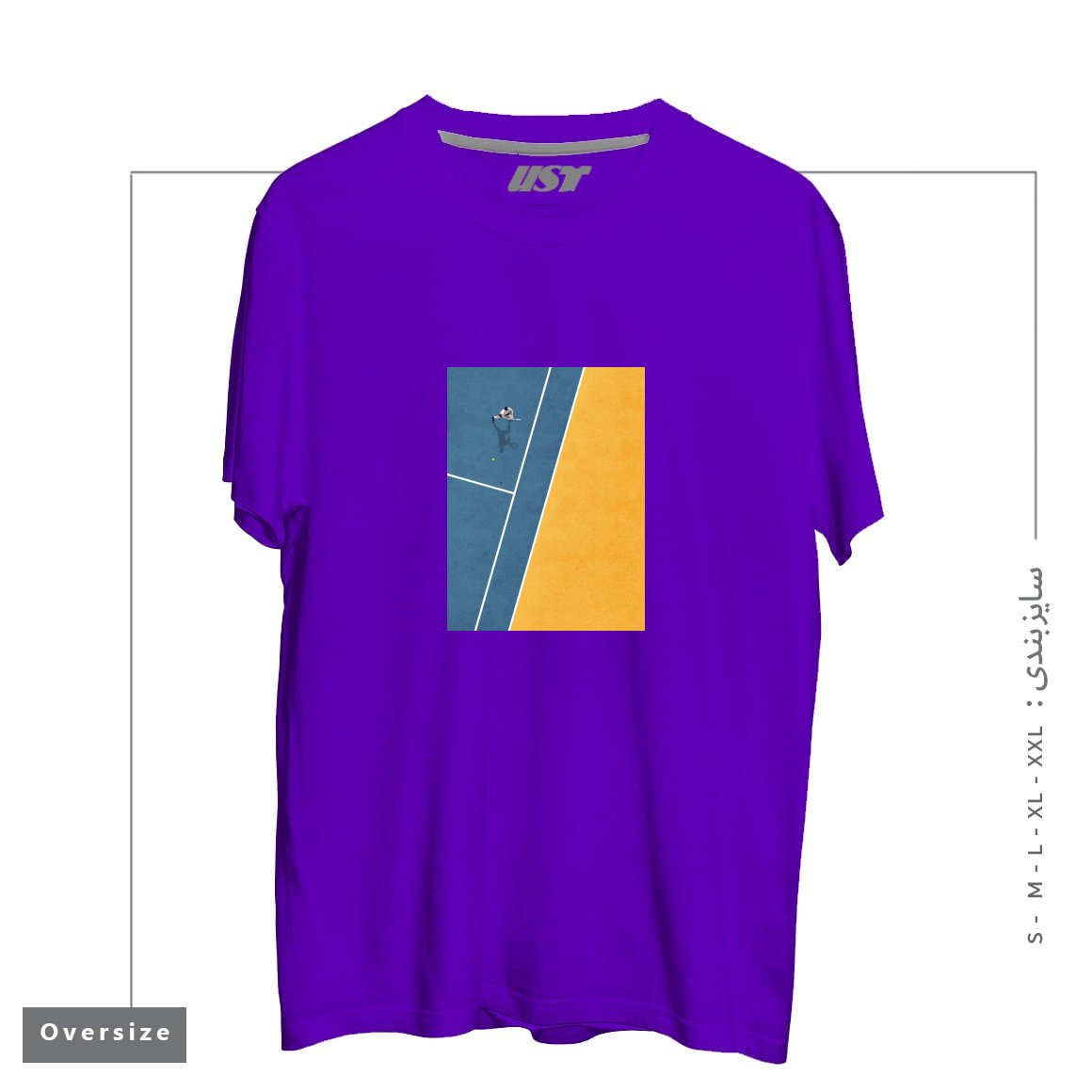 تیشرت اورسایز طرح TENNIS PLAYER