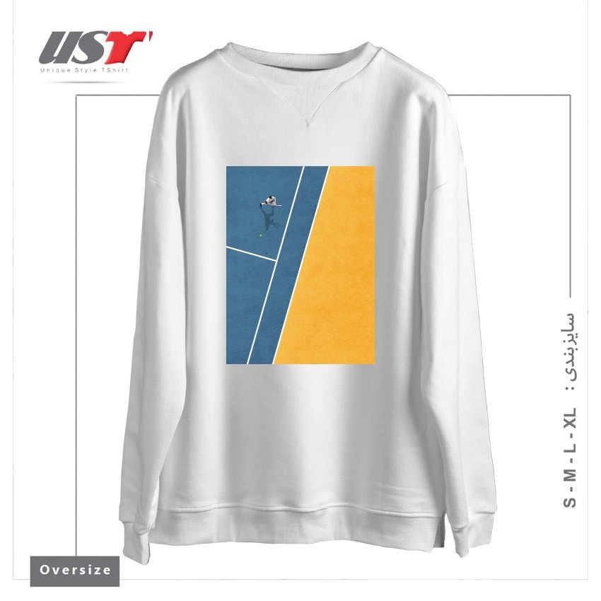 سوییشرت اورسایز طرح TENNIS PLAYER