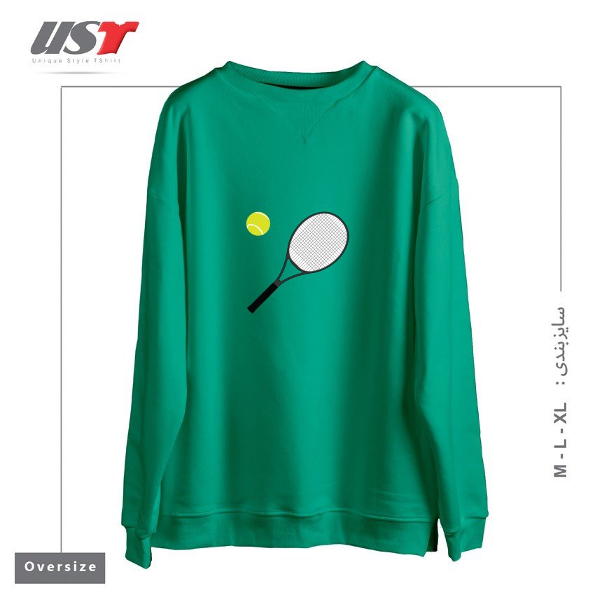 سوییشرت اورسایز طرح TENNIS RACKET AND BALL 1