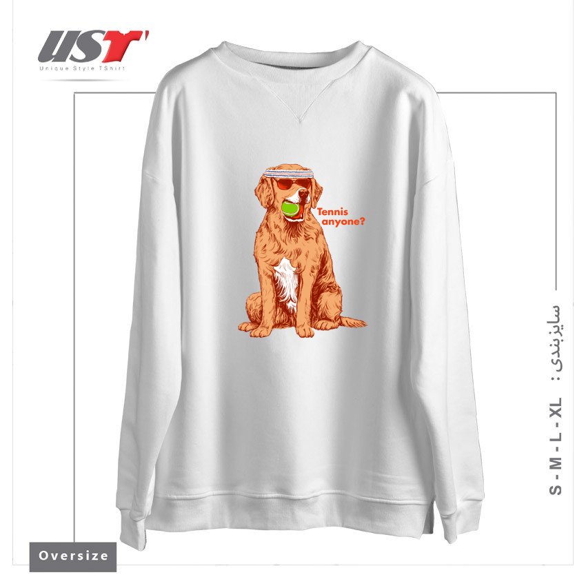 سوییشرت اورسایز طرح TENNIS, ANYONE