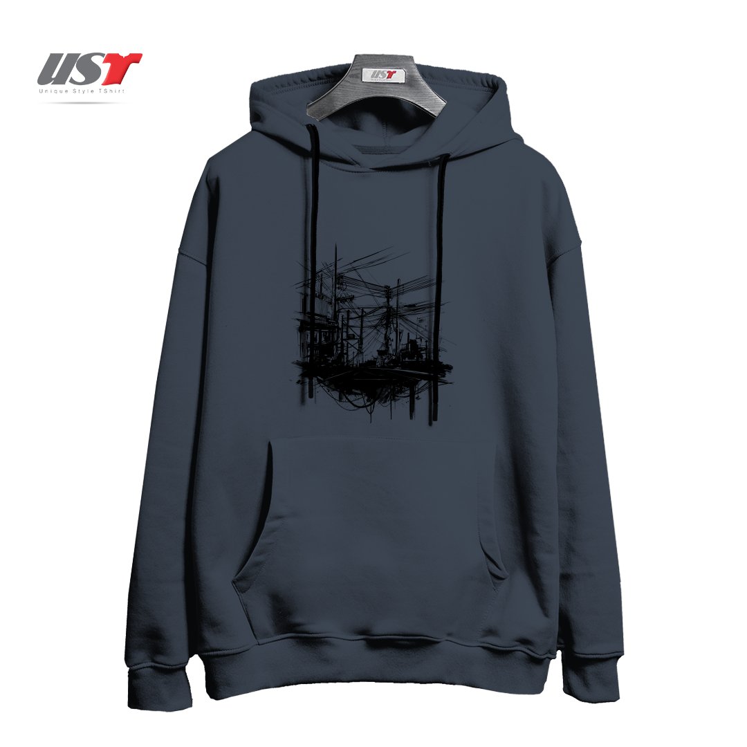 طرح ELECTRIC STREET هودی اورسایزرنگ دودی