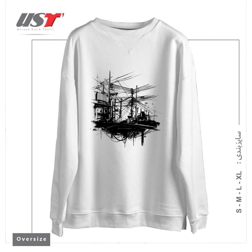 سوییشرت اورسایز طرح ELECTRIC STREET