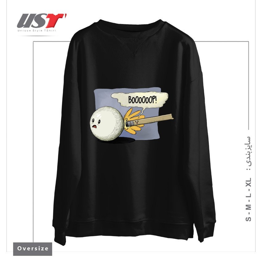 طرح POOL! سوییشرت اورسایزرنگ مشکی