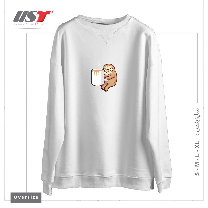 سوییشرت اورسایز طرح AHH MORNINGS