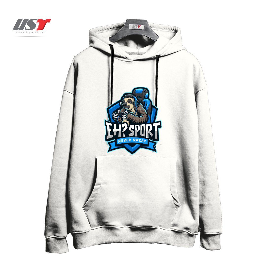 طرح EH SPORT هودی اورسایزرنگ سفید