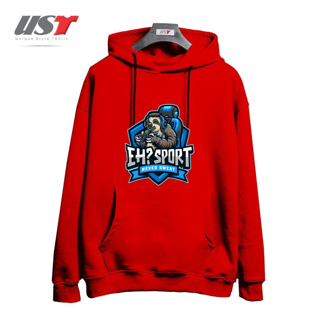 طرح EH SPORT هودی اورسایزرنگ قرمز