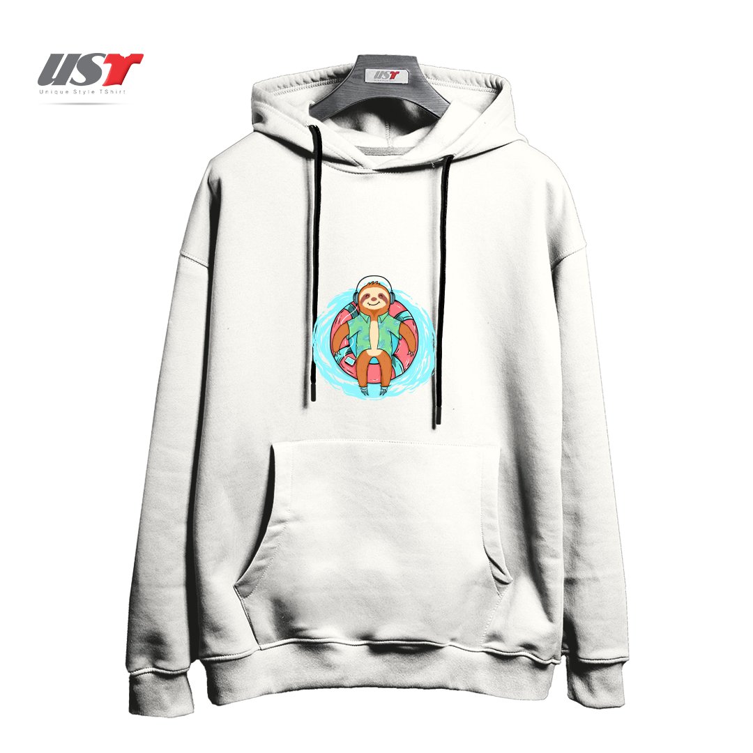 طرح EVERYDAY IS HOLIDAY هودی اورسایزرنگ سفید