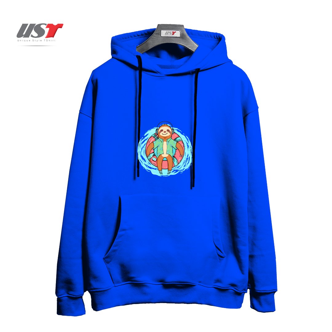 طرح EVERYDAY IS HOLIDAY هودی اورسایزرنگ آبی شالی