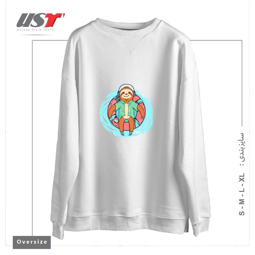 طرح EVERYDAY IS HOLIDAY سوییشرت اورسایزرنگ سفید