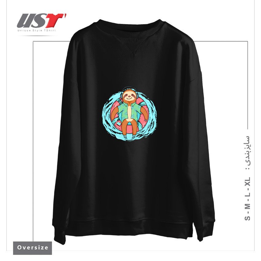 طرح EVERYDAY IS HOLIDAY سوییشرت اورسایزرنگ مشکی