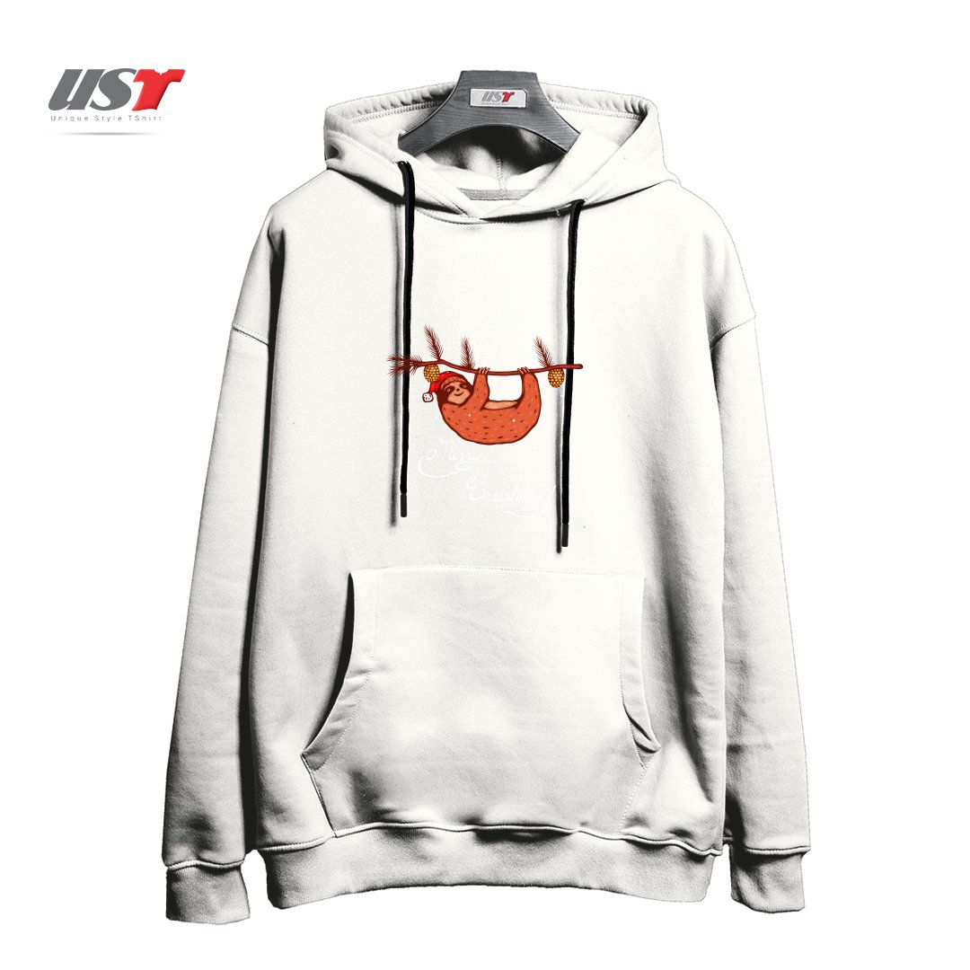 هودی اورسایز طرح HANGING SLOTH. MERRY CHRISTMAS!