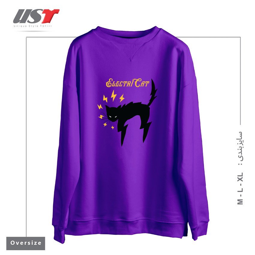 طرح lash-Recovered سوییشرت اورسایزرنگ بنفش