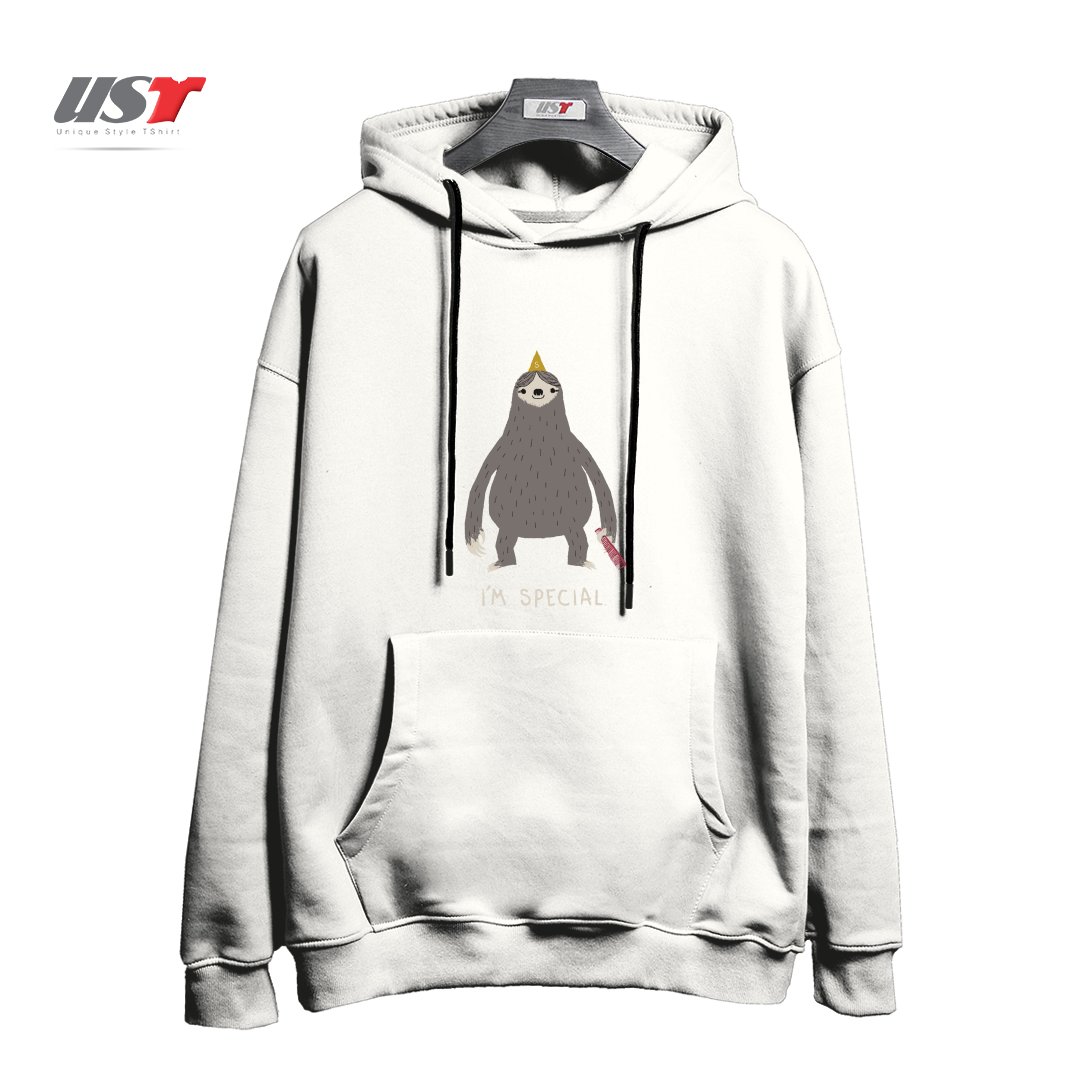 طرح I'M SPECIAL هودی اورسایزرنگ سفید