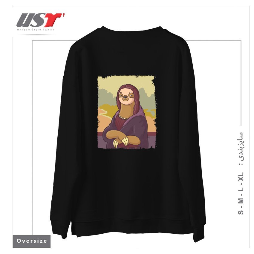 طرح LAZY LISA سوییشرت اورسایزرنگ مشکی
