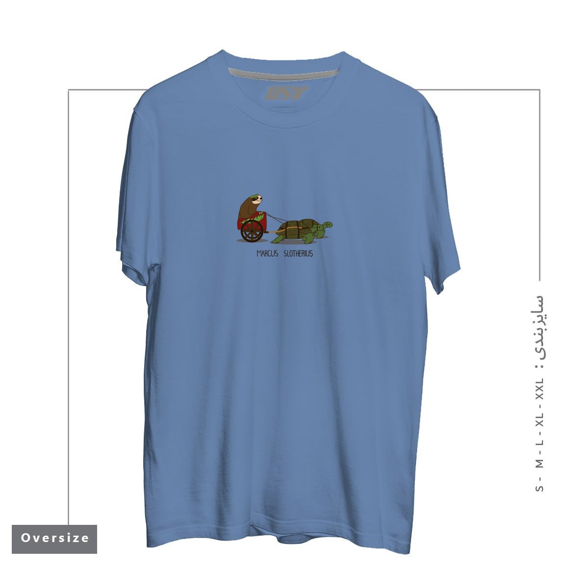 طرح MARCUS SLOTHERIUS  THE ROMAN EMPEROR تیشرت اورسایزرنگ آبی نفتی