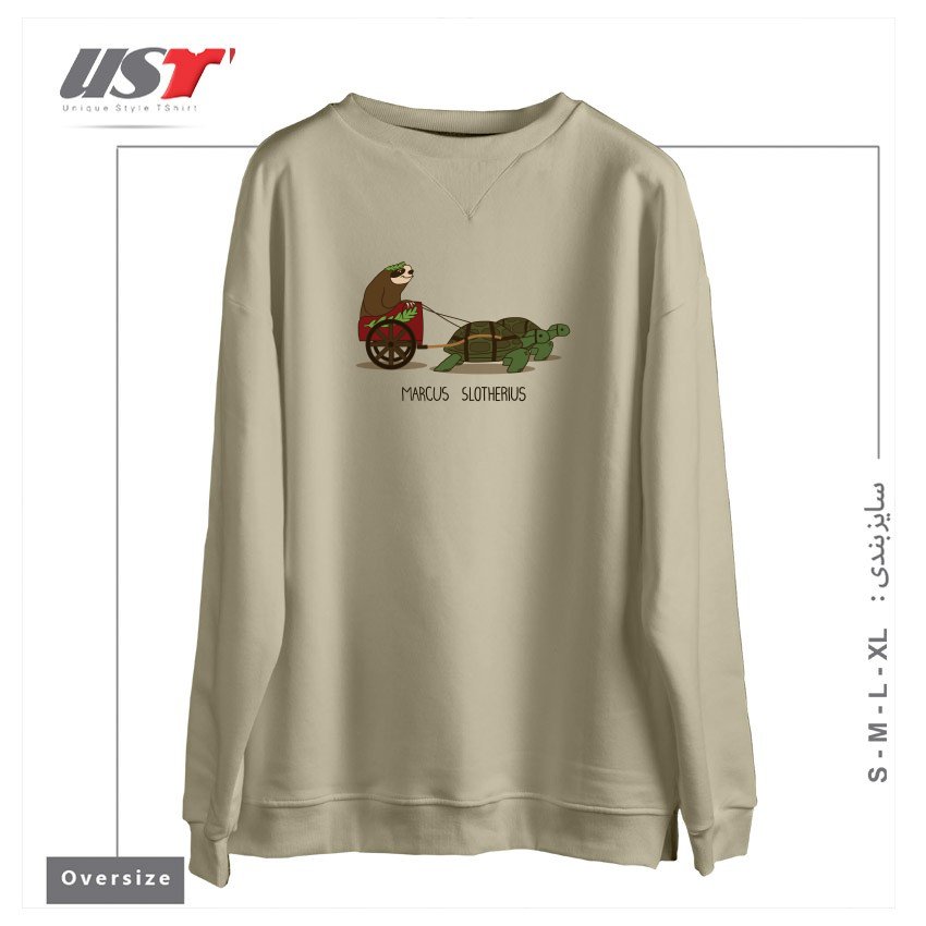 طرح MARCUS SLOTHERIUS  THE ROMAN EMPEROR سوییشرت اورسایزرنگ نخودی