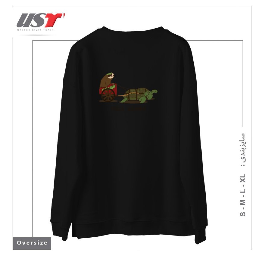 طرح MARCUS SLOTHERIUS  THE ROMAN EMPEROR سوییشرت اورسایزرنگ مشکی