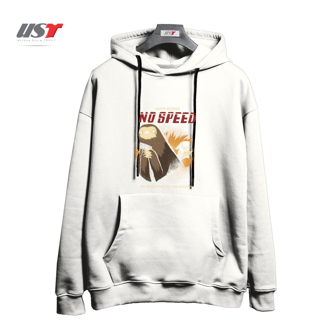 طرح NO SPEED هودی اورسایزرنگ سفید