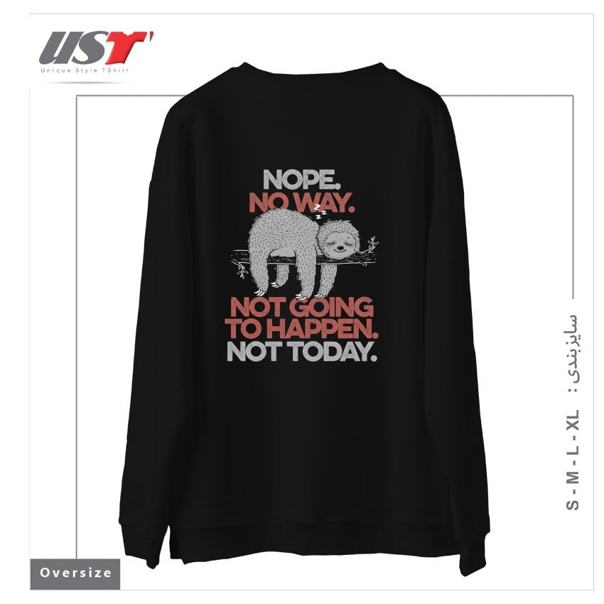 طرح NOPE - CUTE LAZY SLOTH GIFT سوییشرت اورسایزرنگ مشکی