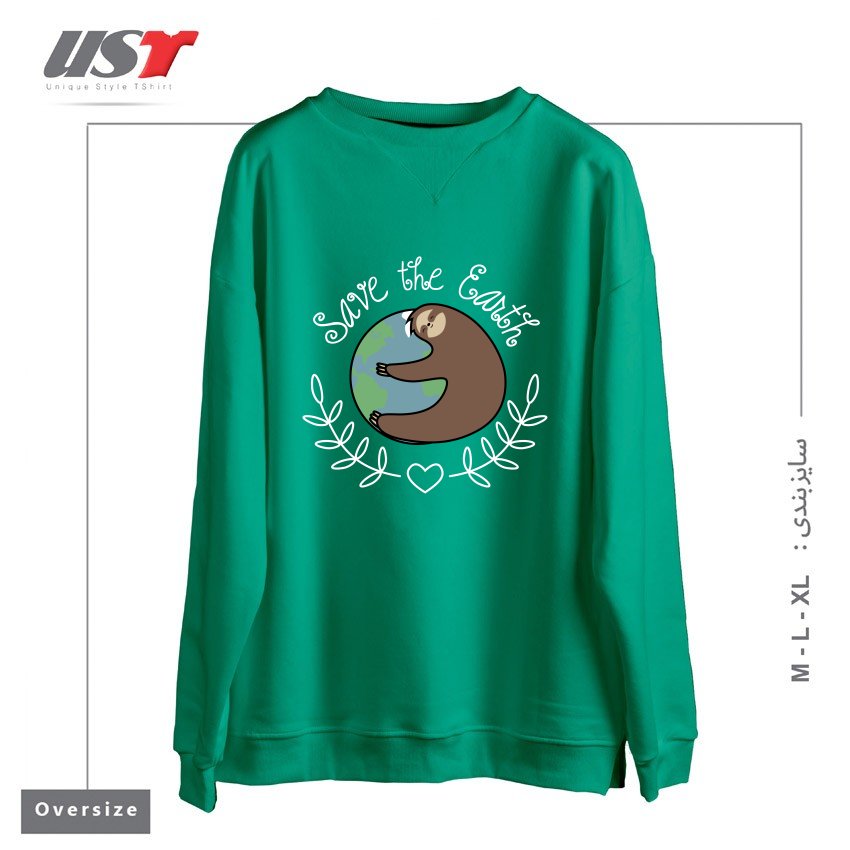 سوییشرت اورسایز طرح SAVE THE EARTH