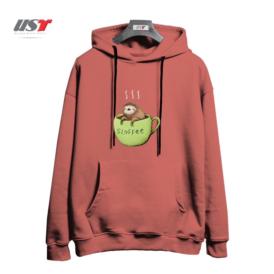 طرح SLOFFEE هودی اورسایزرنگ آجری