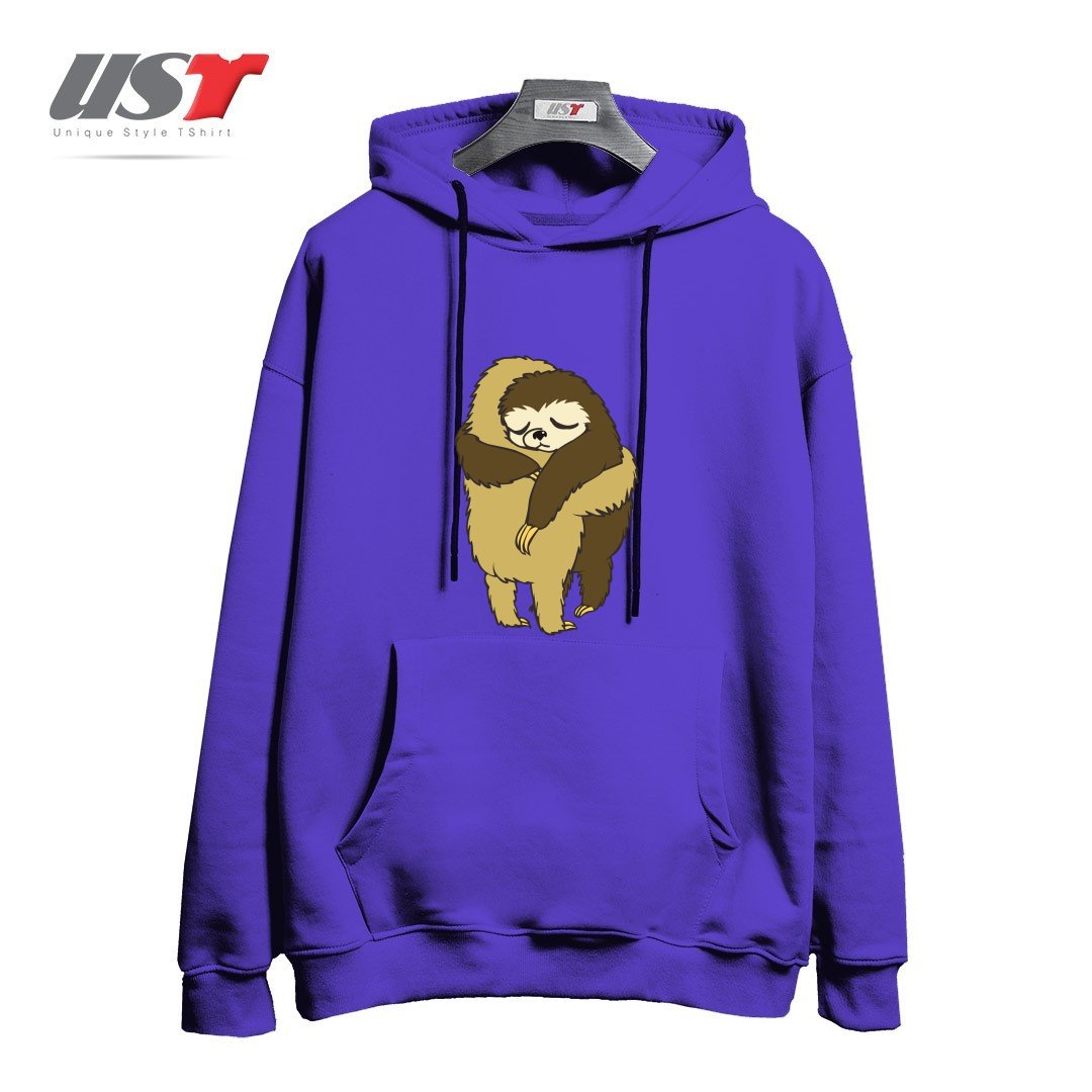 طرح SLOTH HUGS هودی اورسایزرنگ بنفش
