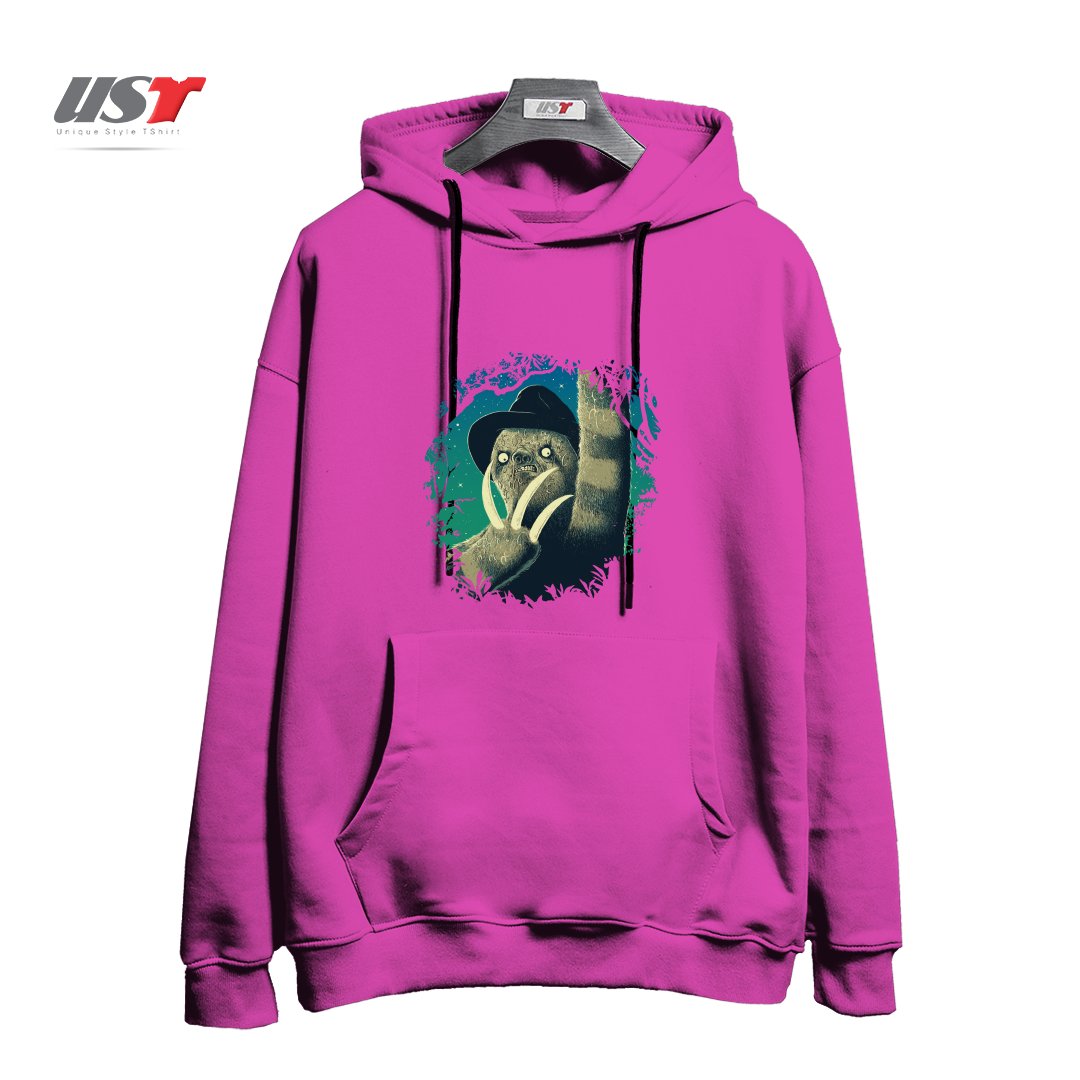 طرح SLOTH FREDDY هودی اورسایزرنگ صورتی