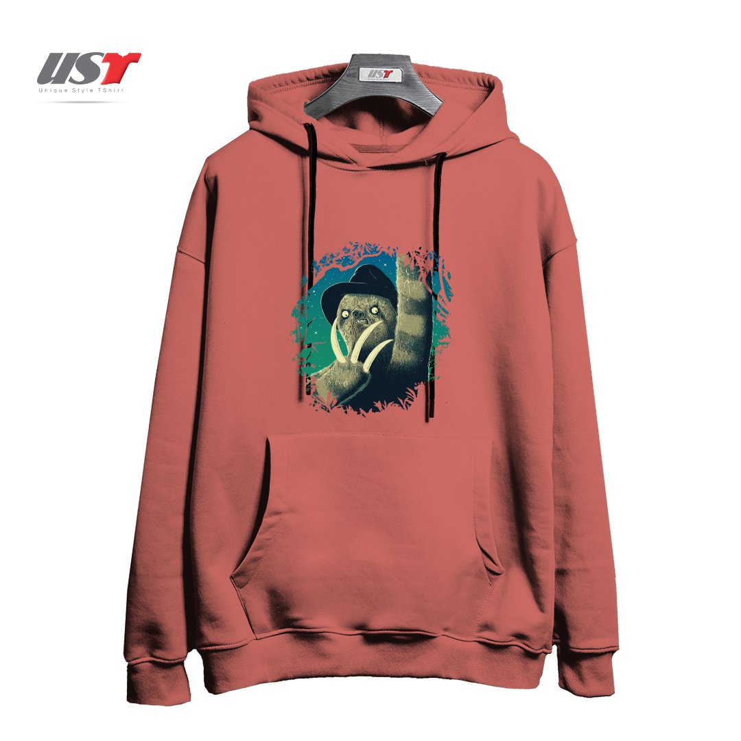 طرح SLOTH FREDDY هودی اورسایزرنگ آجری