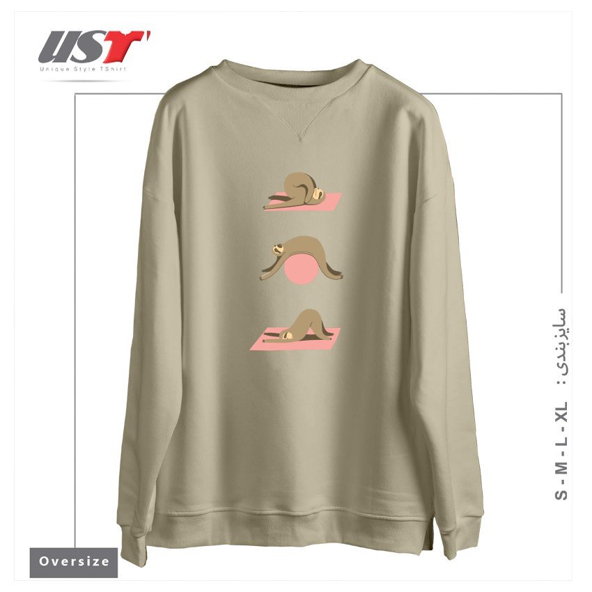 سوییشرت اورسایز طرح SLOTH PILATES