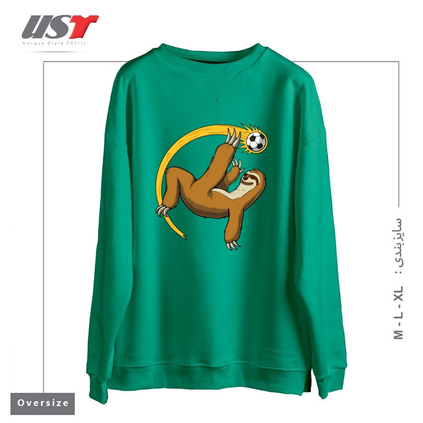 سوییشرت اورسایز طرح SLOTH SOCCER PLAYER