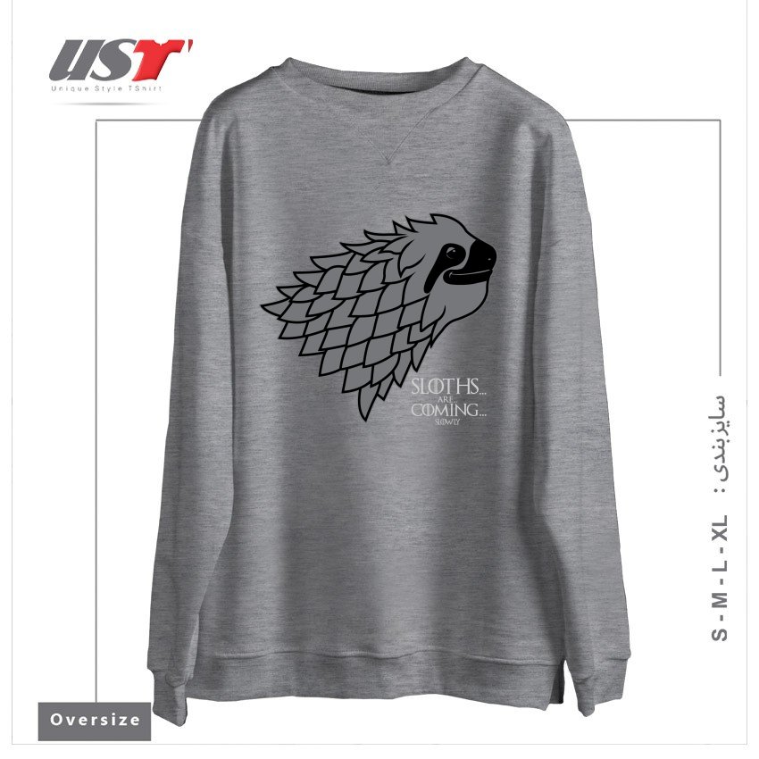سوییشرت اورسایز طرح SLOTHS ARE COMING!