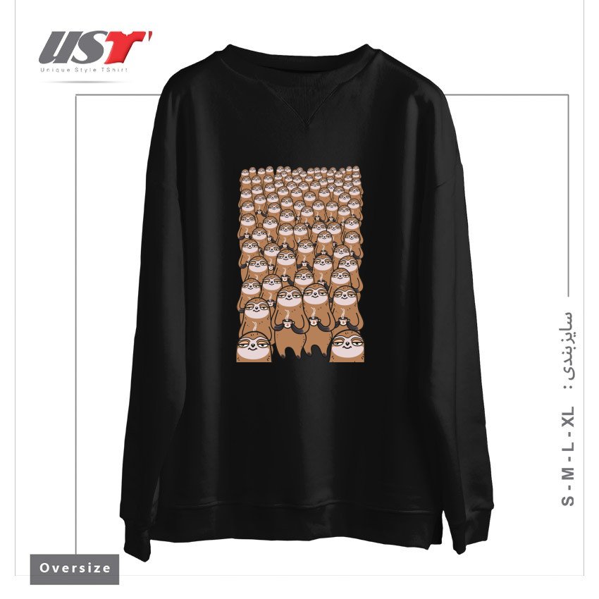 سوییشرت اورسایز طرح SLOTHTASTIC!