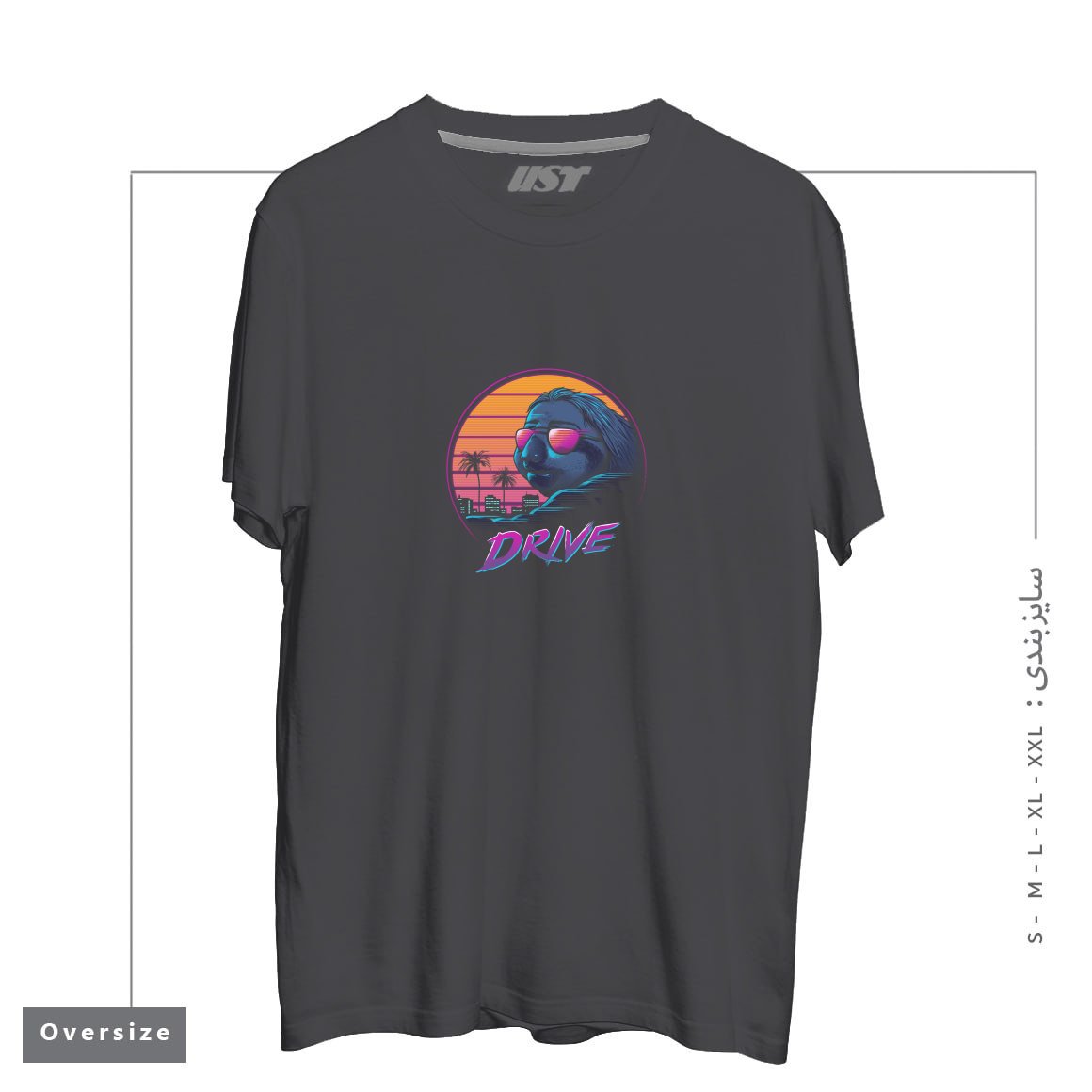 طرح SLOW DRIVE تیشرت اورسایزرنگ دودی