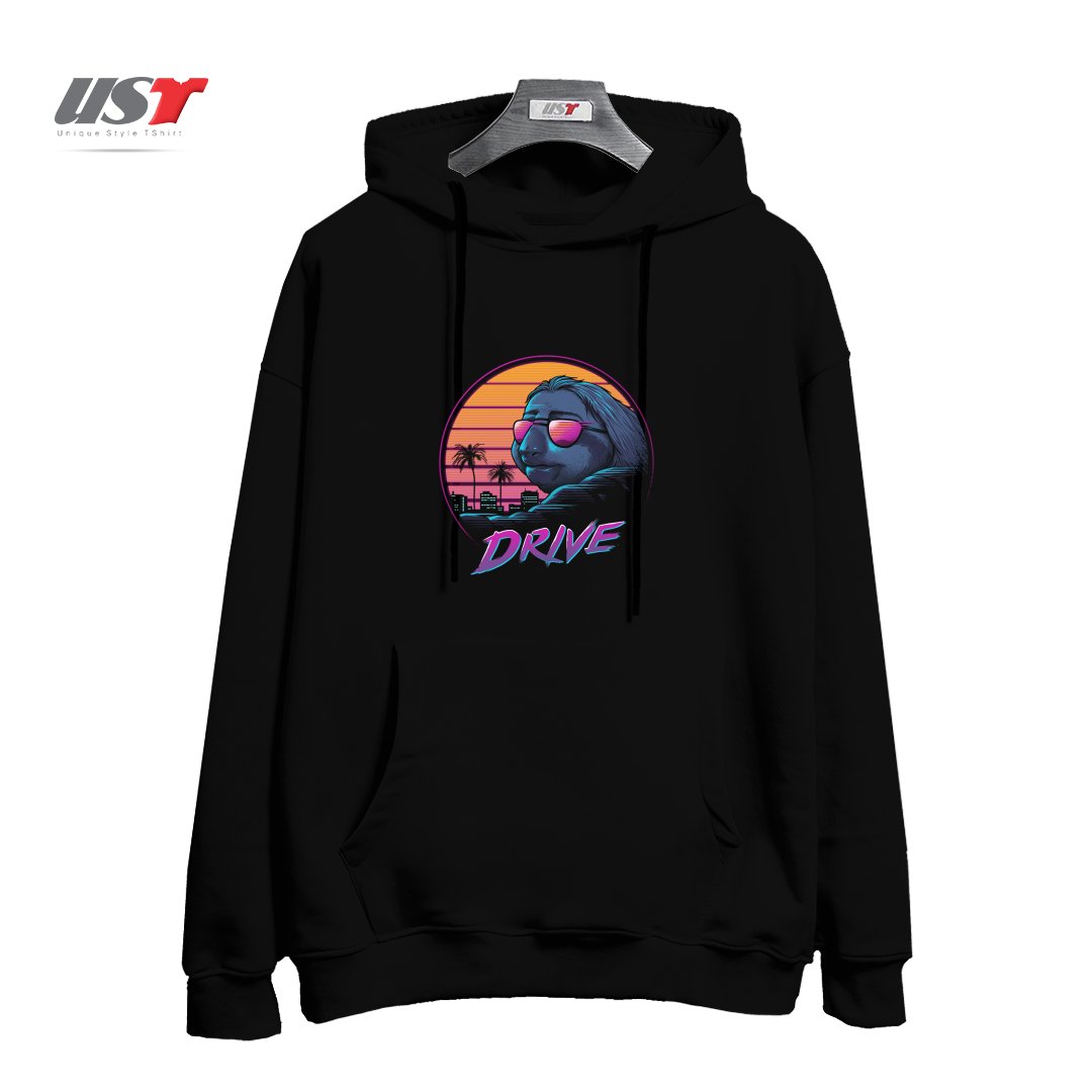 طرح SLOW DRIVE هودی اورسایزرنگ مشکی