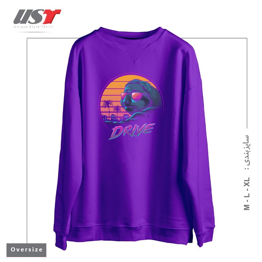 سوییشرت اورسایز طرح SLOW DRIVE