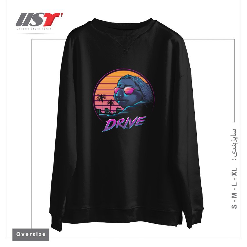 سوییشرت اورسایز طرح SLOW DRIVE