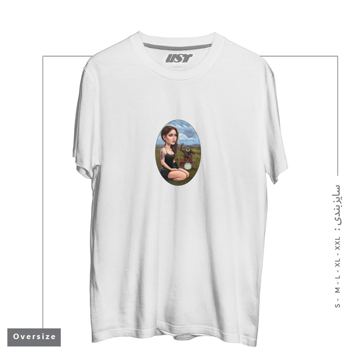 تیشرت اورسایز طرح SLOW JAM