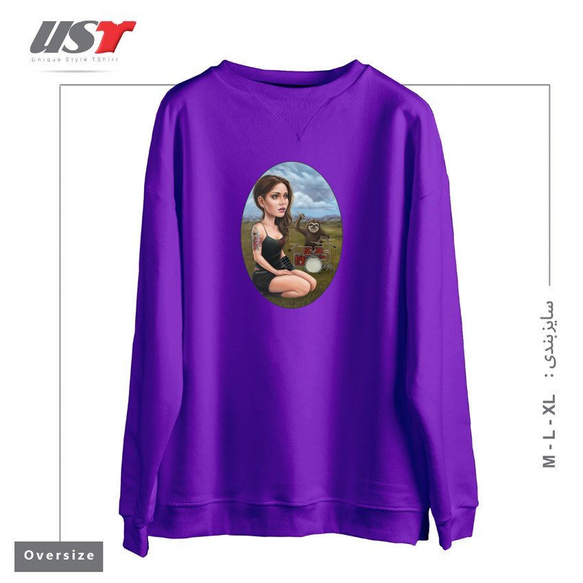 سوییشرت اورسایز طرح SLOW JAM