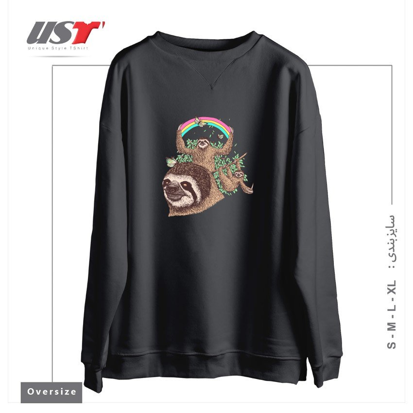 سوییشرت اورسایز طرح THE SLOTH LIFE