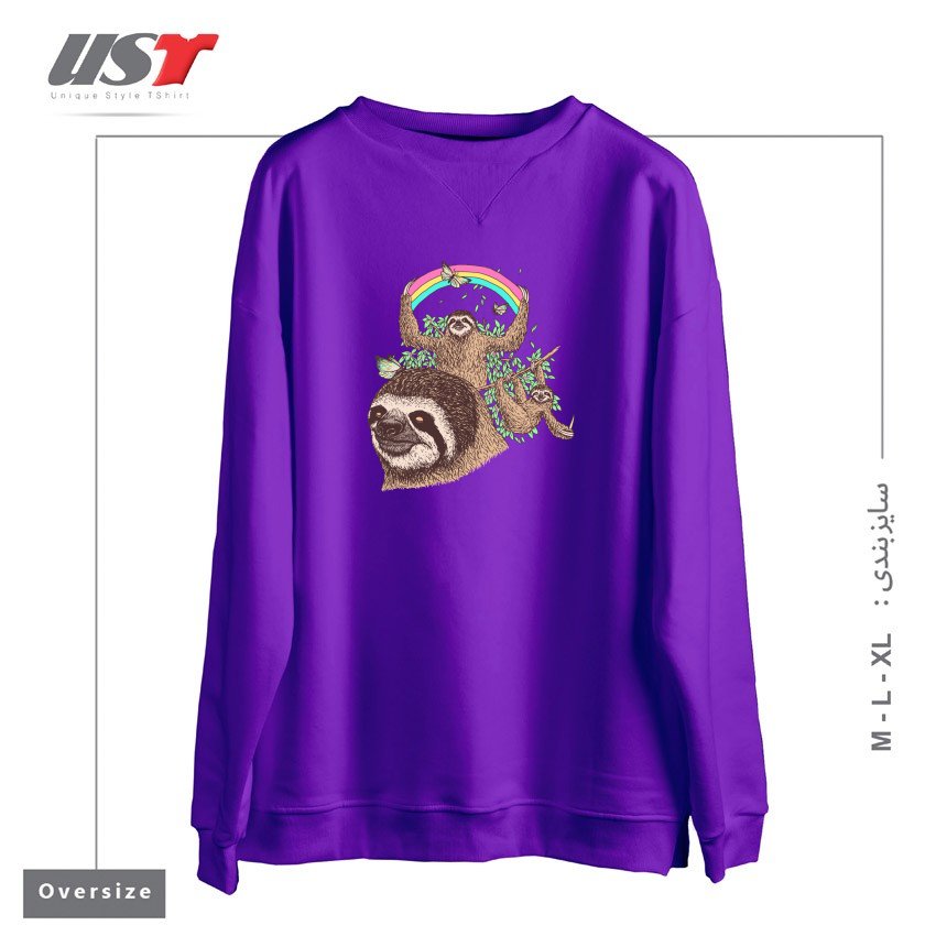 سوییشرت اورسایز طرح THE SLOTH LIFE