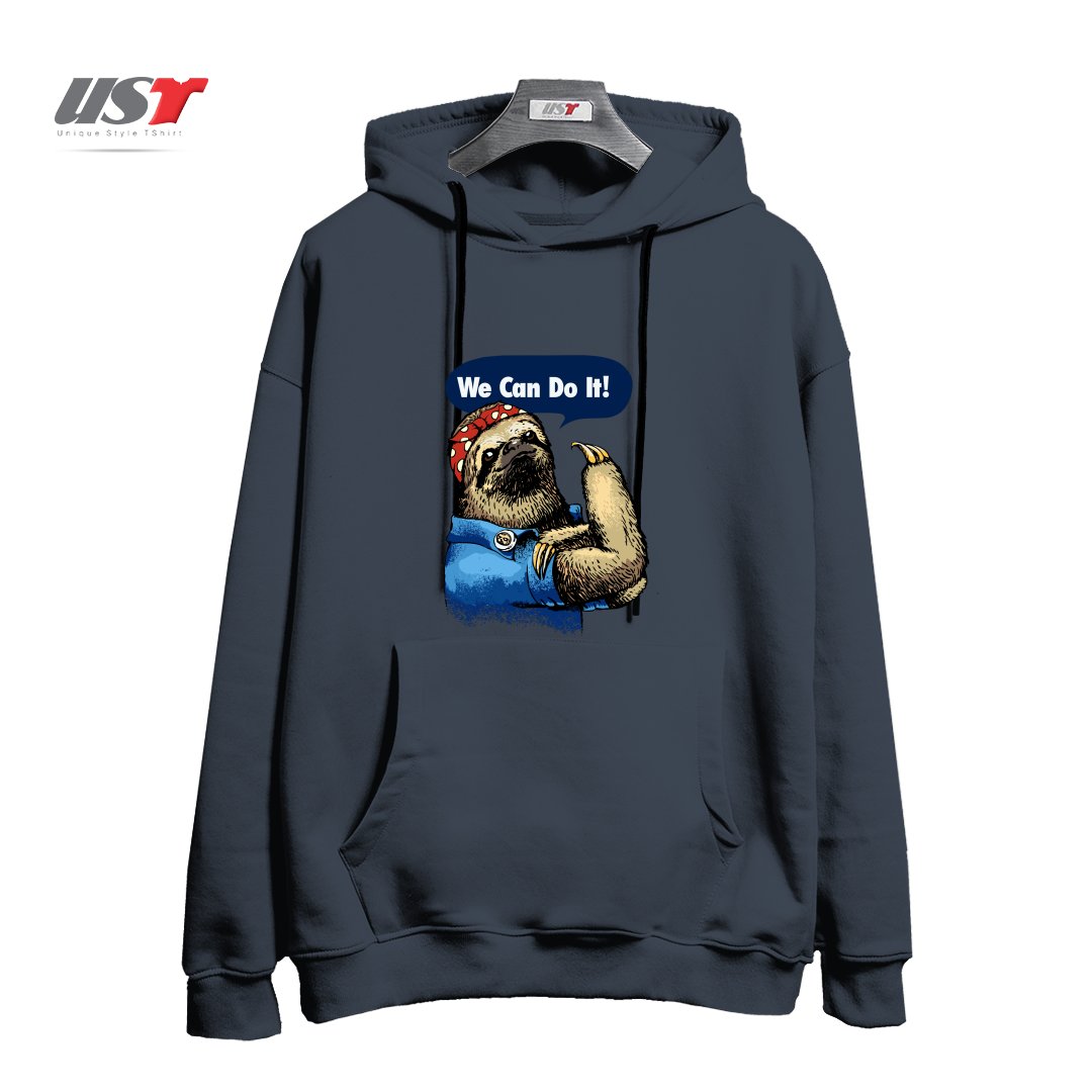طرح WE CAN DO IT SLOTH هودی اورسایزرنگ دودی