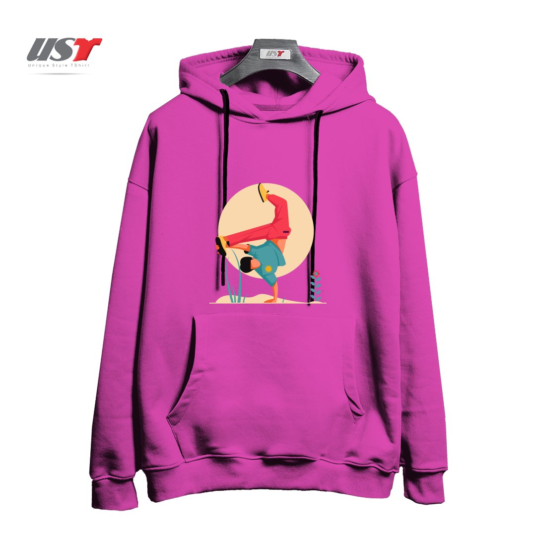 طرح Life Style-1 هودی اورسایزرنگ صورتی