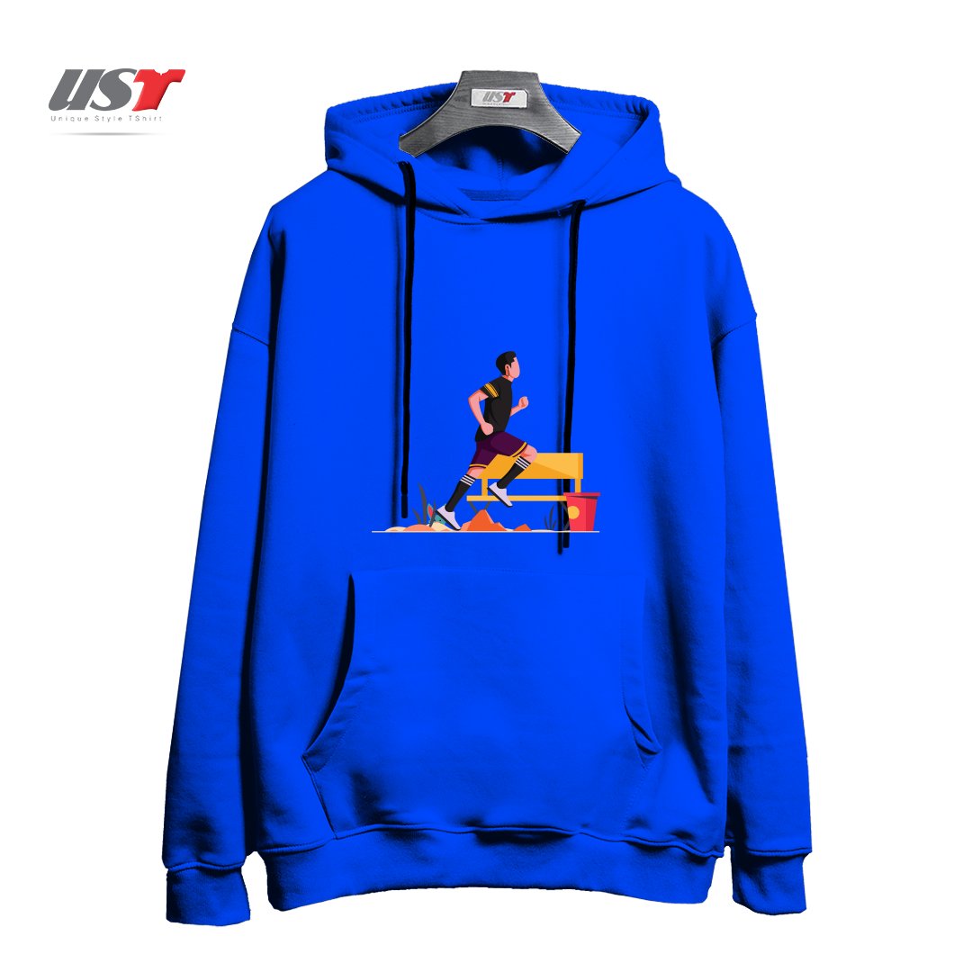 طرح Life Style3 هودی اورسایزرنگ آبی شالی