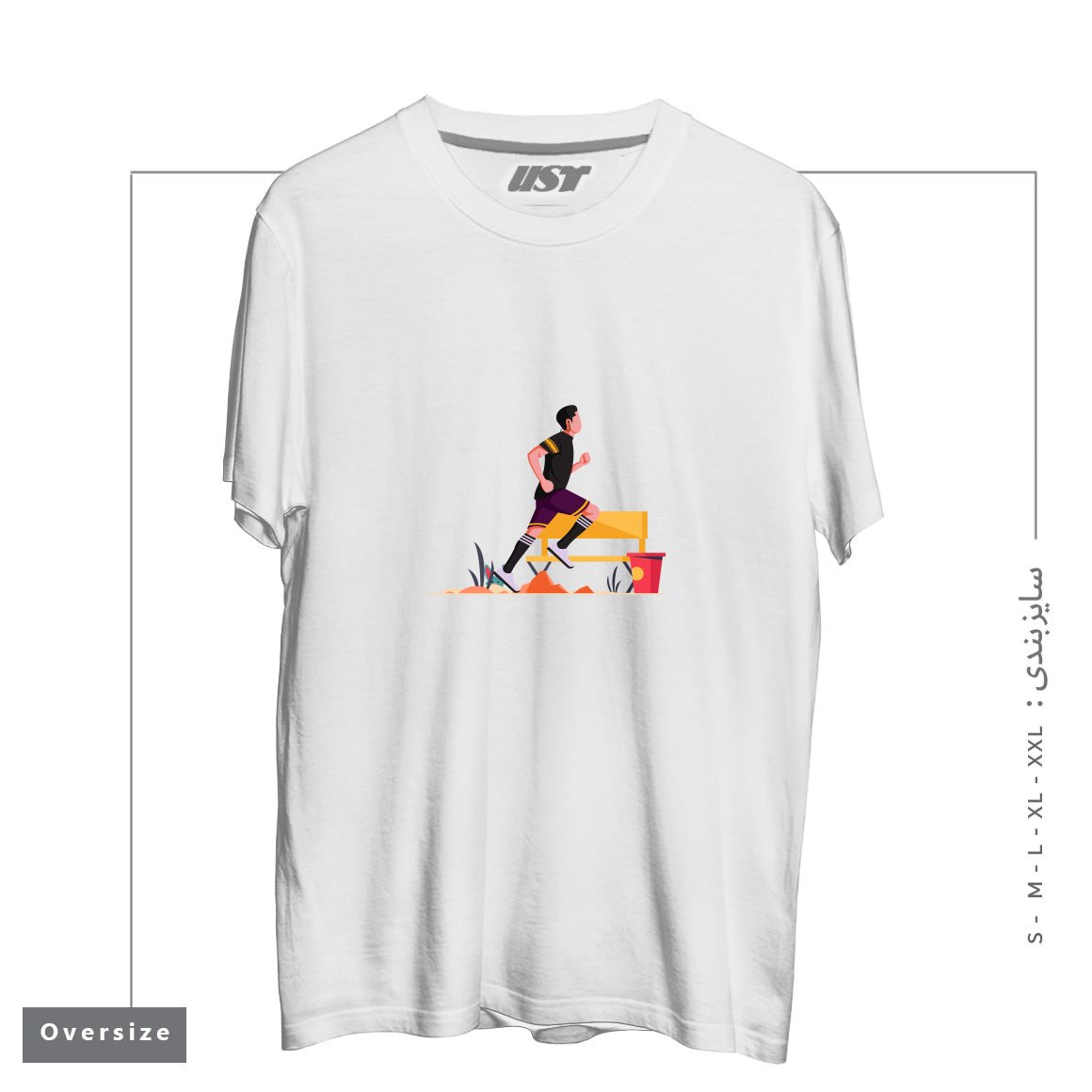 طرح Life Style3 تیشرت اورسایزرنگ سفید