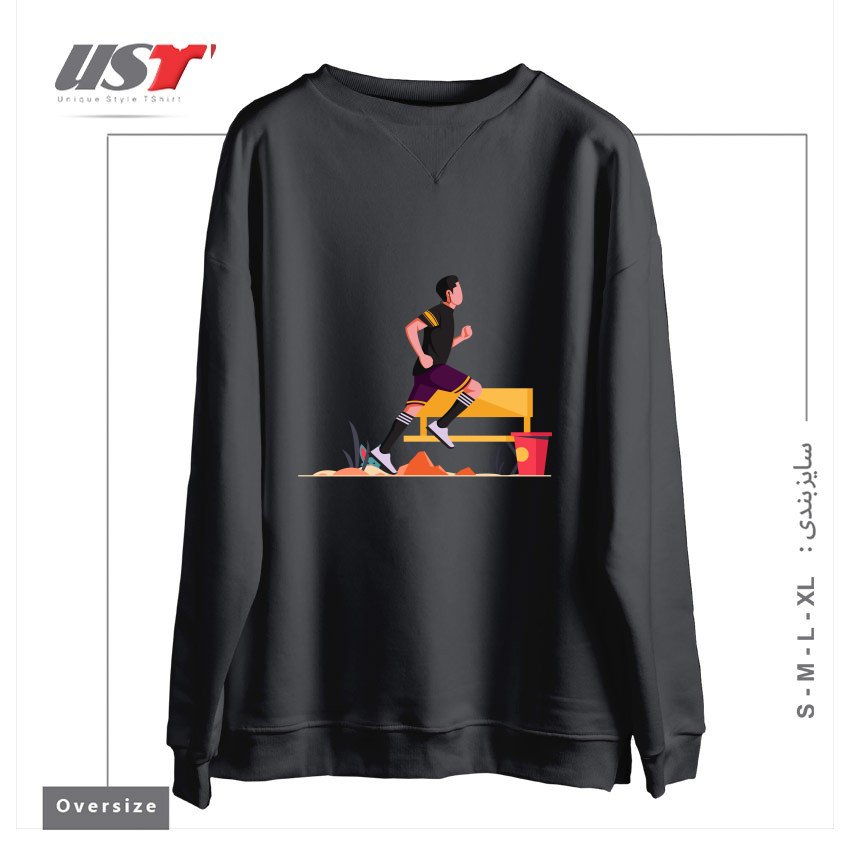 طرح Life Style3 سوییشرت اورسایزرنگ دودی