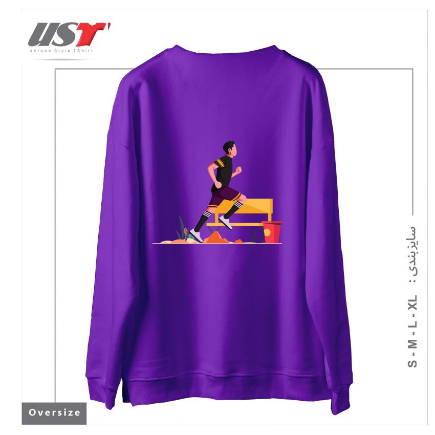 طرح Life Style3 سوییشرت اورسایزرنگ بنفش