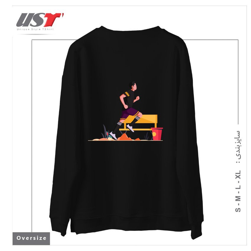 طرح Life Style3 سوییشرت اورسایزرنگ مشکی